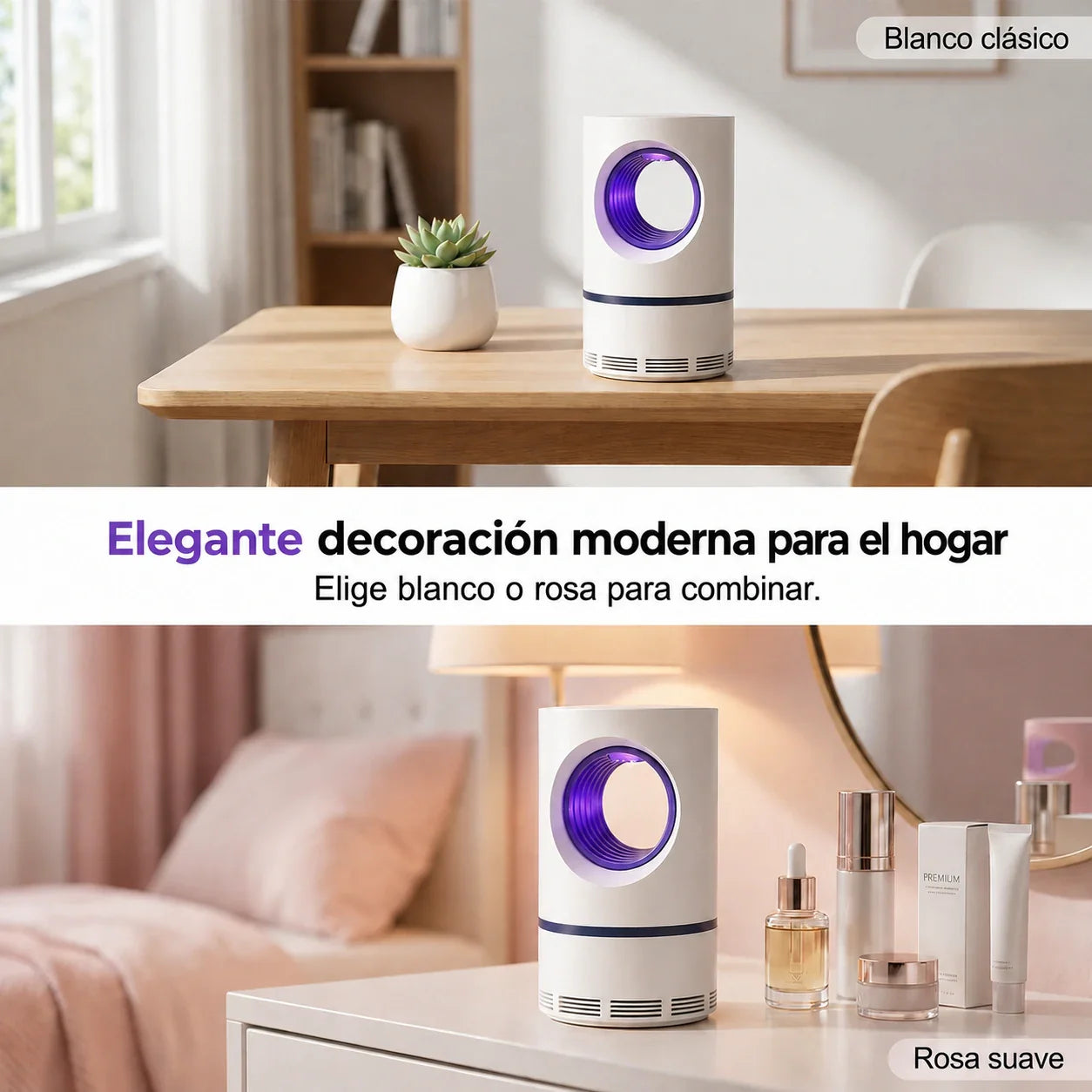 LUMIVEX - Trampa UV Silenciosa para Mosquitos, Segura para Niños y Mascotas