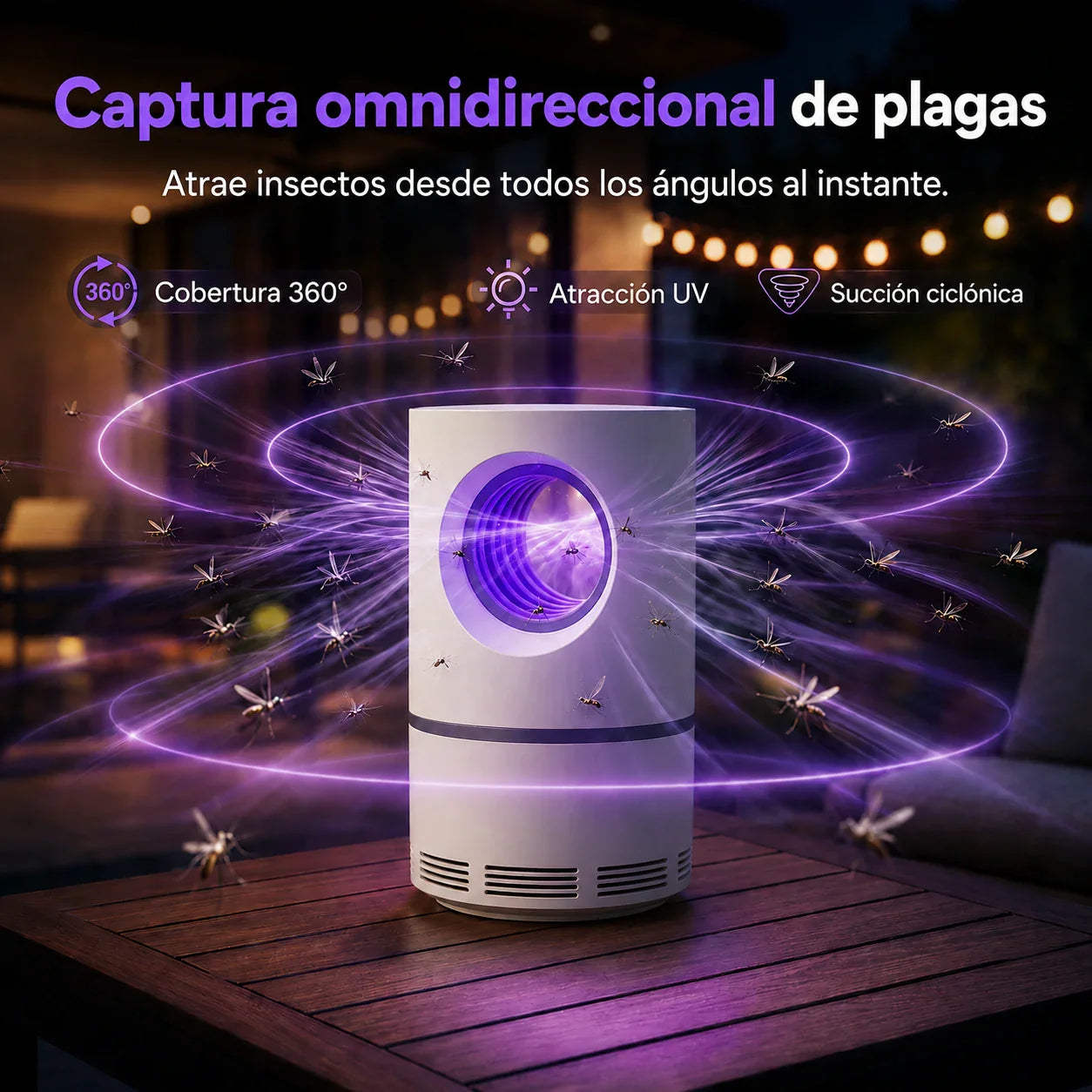 LUMIVEX - Trampa UV Silenciosa para Mosquitos, Segura para Niños y Mascotas