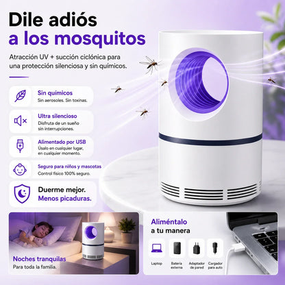 LUMIVEX - Trampa UV Silenciosa para Mosquitos, Segura para Niños y Mascotas