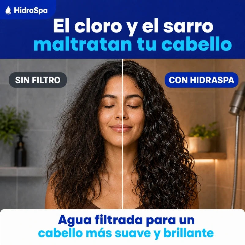 Regadera con Filtro y Alta Presión | Menos Cloro, Cabello Sano - HidraSpa