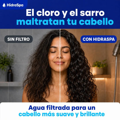 Regadera con Filtro y Alta Presión | Menos Cloro, Cabello Sano - HidraSpa