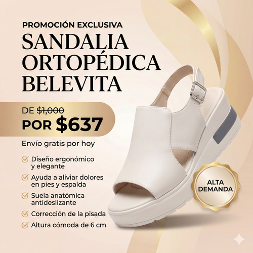 Sandalia Ortopédica Belevita - Diseño Ergonómico